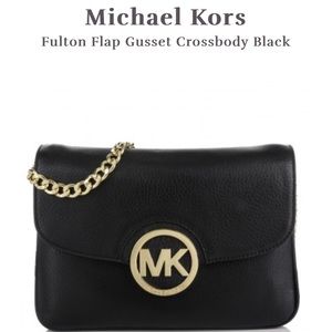 Michael Kors Fulton Flap Gusset Crossbody - Black